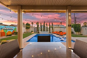 Outdoor pool, a heated pool