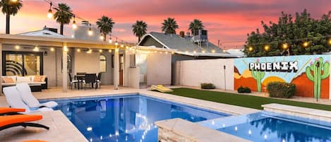 Outdoor pool, a heated pool