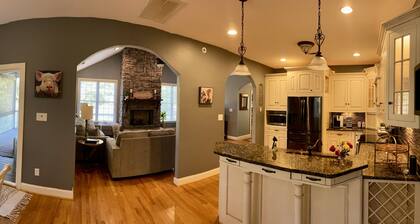 Peaceful Mountain Home: backs to a private fishing pond on two acres