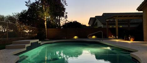 Outdoor pool, a heated pool