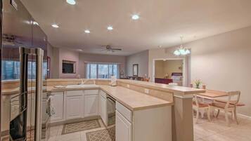 Fridge, microwave, stovetop, dishwasher