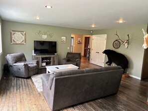 TV, fireplace, video games