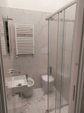 Dusche, Haartrockner, Bidet, Handtücher