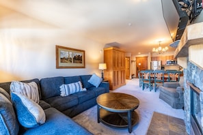 TV, fireplace, DVD player