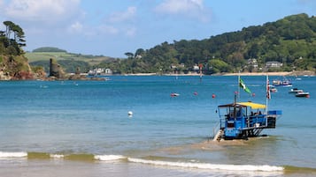 On the beach, white sand