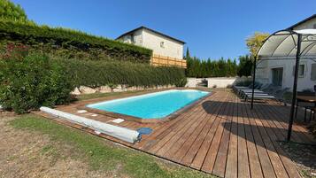 Een verwarmd zwembad