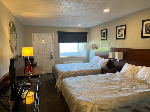 Pillowtop beds, blackout drapes, iron/ironing board, free WiFi