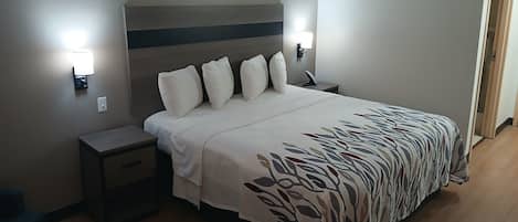 Down comforters, desk, iron/ironing board, free WiFi