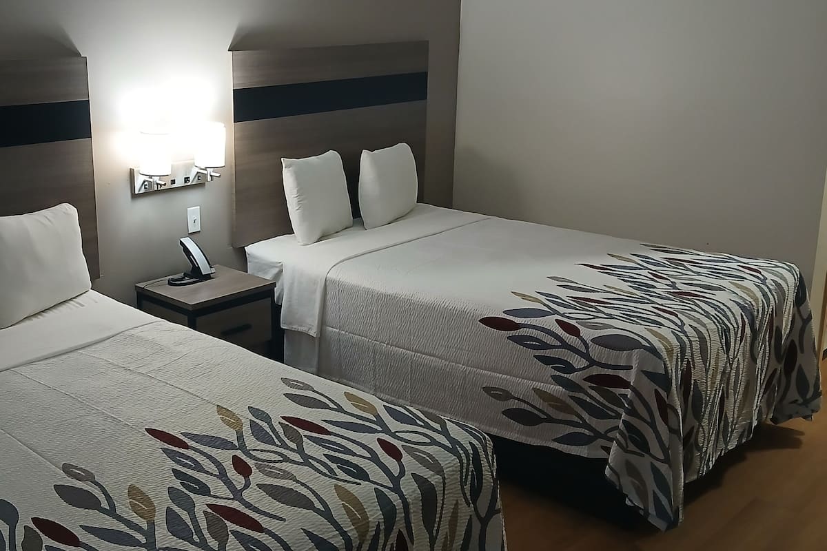 Deluxe-rum - 2 dubbelsängar - icke-rökare | Duntäcken, skrivbord, strykjärn/strykbräda och gratis wi-fi