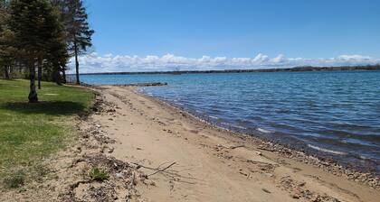 Sugar Island, Michigan:  Waterfront cabin with beautiful sunsets and beach.