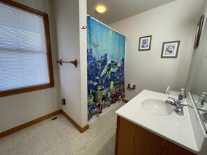 Combined shower/bathtub