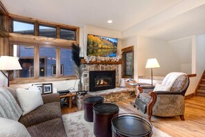 Studio (3 Bedrooms) | Living room | TV, fireplace, DVD player