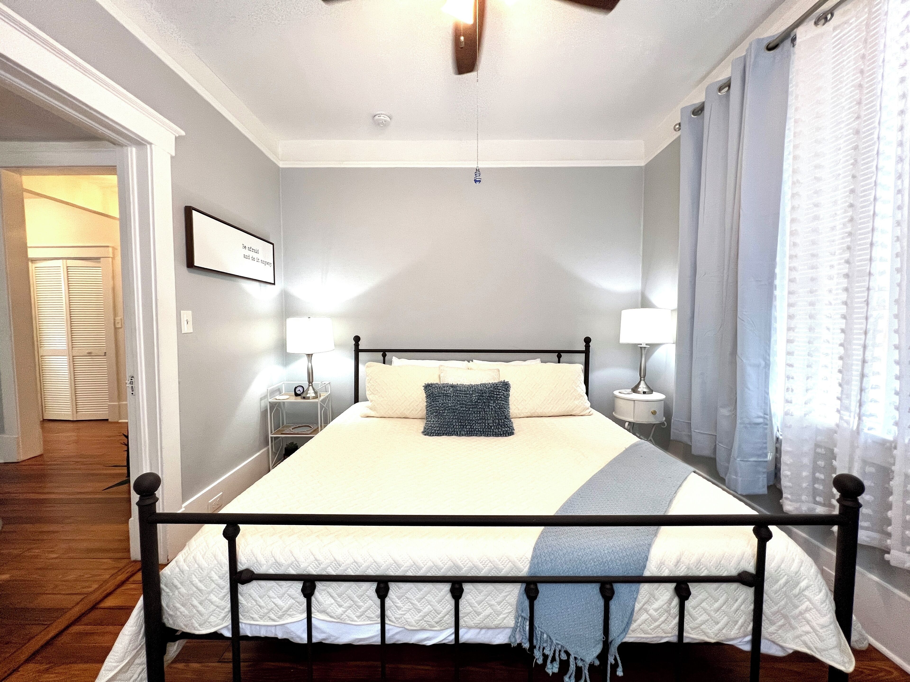 2 bedrooms, iron/ironing board, WiFi, bed sheets