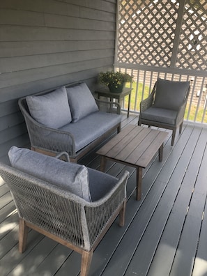 Terrace/patio - Cozy first floor in-town condo. (Blowing Rock)