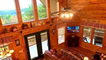 Smart TV, fireplace, foosball