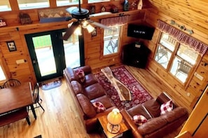 Smart TV, fireplace, table football