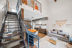 Unit 4 Boho Loft | Living area | 40-inch Smart TV with digital channels, TV, Netflix