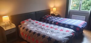 2 chambres, fer et planche à repasser, lit parapluie, Wi-Fi gratuit