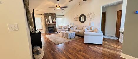 Smart TV, fireplace, printers