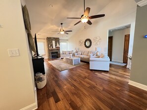 Smart TV, fireplace, printers