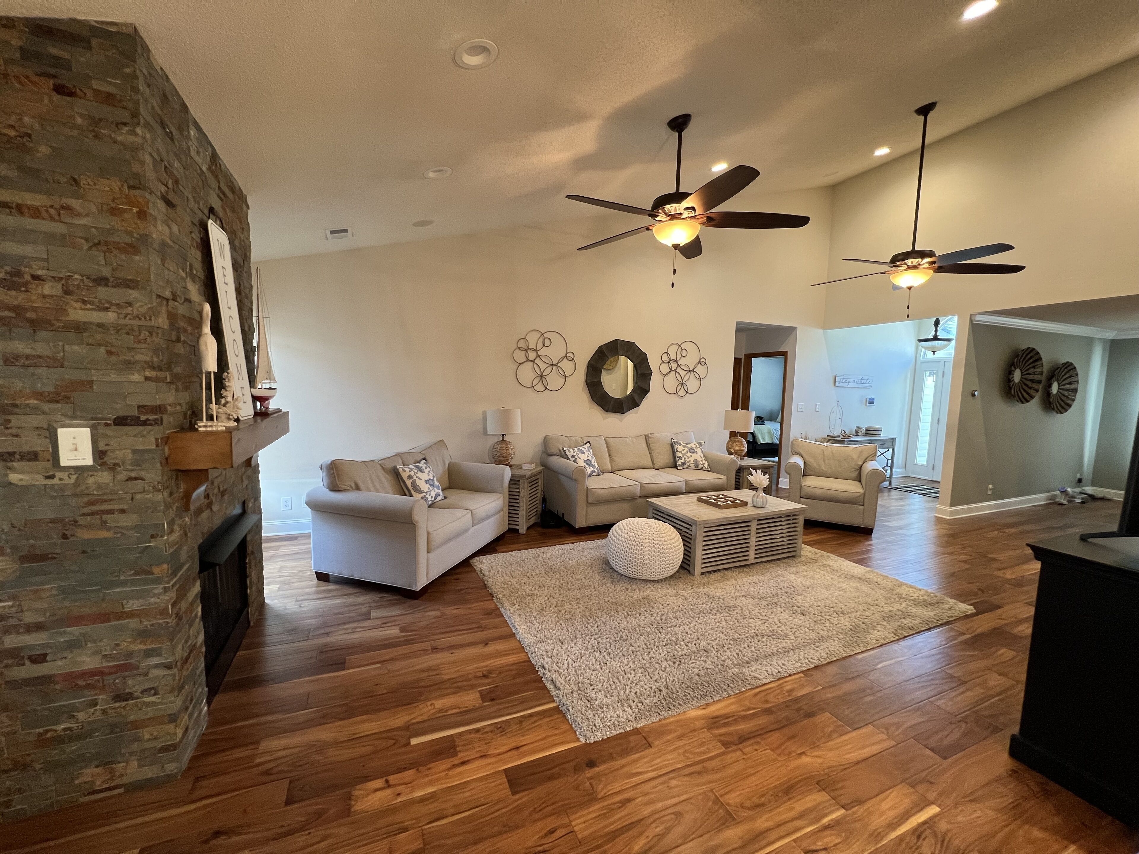 Smart TV, fireplace, printers