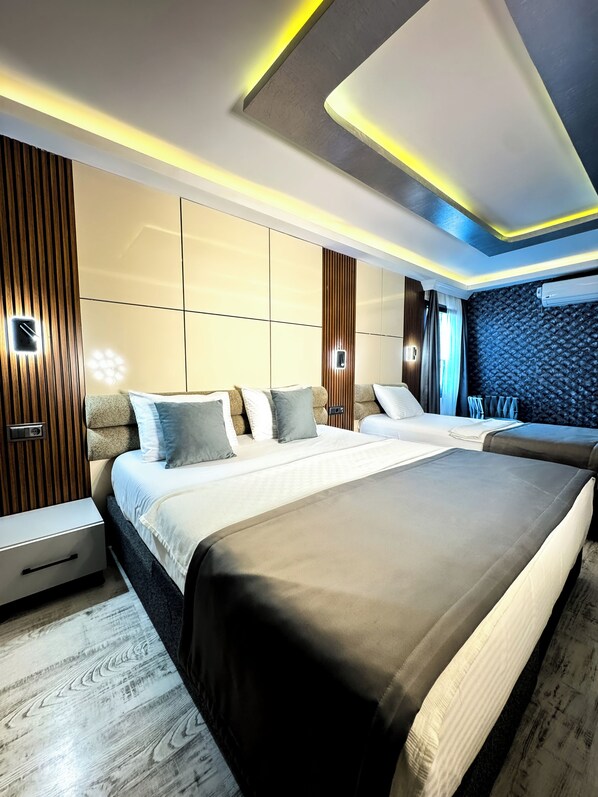 Ropa de cama de alta calidad y minibar