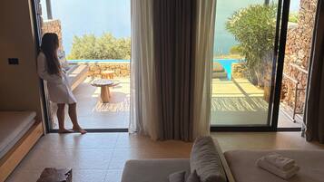 Premium Suite, 1 Bedroom, Terrace, Sea View | Premium bedding, minibar, in-room safe, individually decorated
