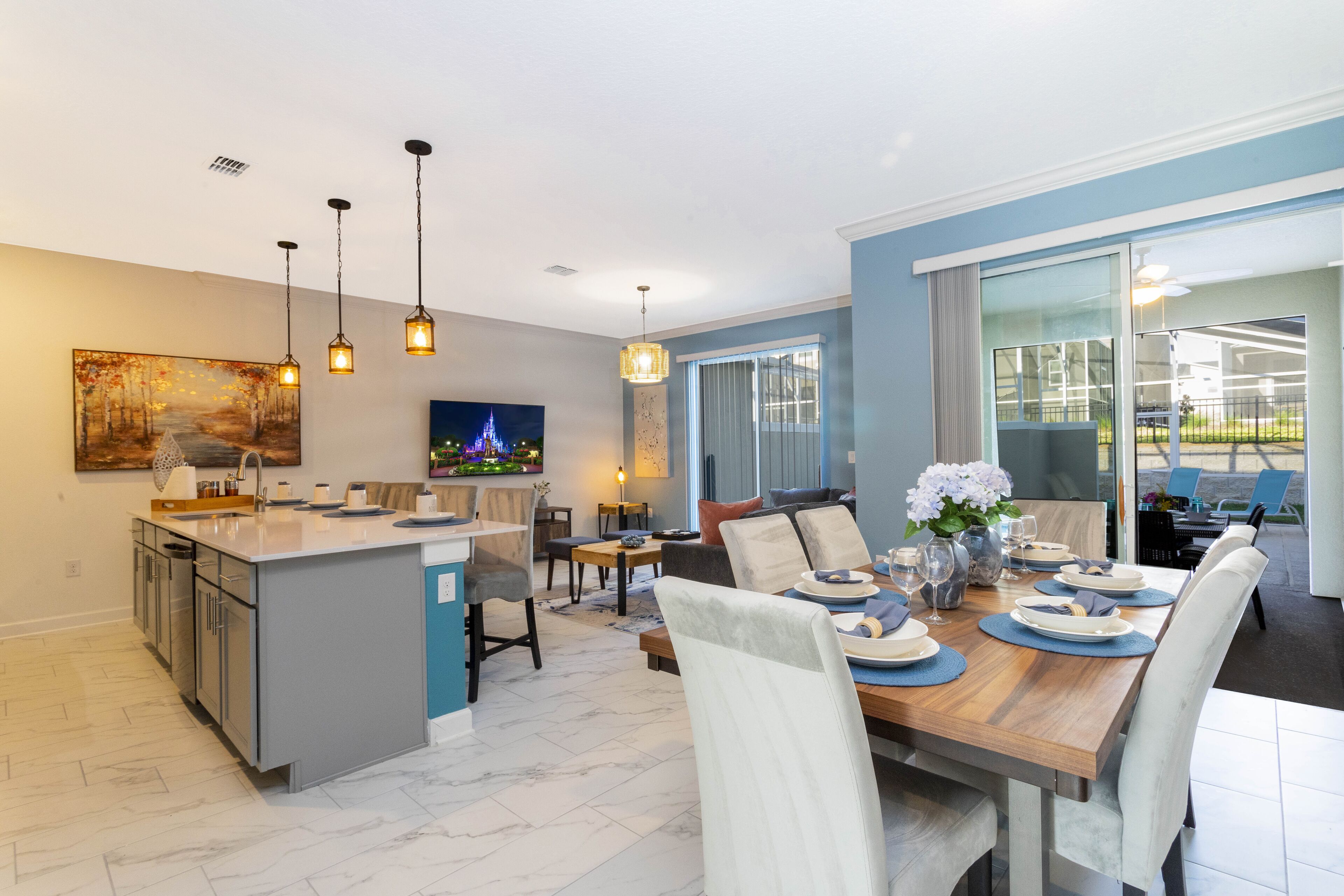 Family Townhome, 4 Bedrooms | Living area | 60-inch Smart TV with cable channels, Netflix, Hulu