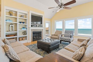 TV, DVD player, video library