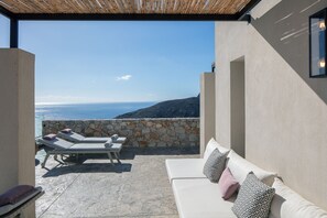 Terrace/patio - Metatulia 3 villa,sea views,pool,Souda,Plakias (Plakias)