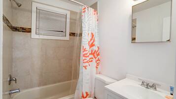 Bathtub, hair dryer