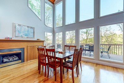 Lakefront home with private dock, 3 boat slips, fantastic bunk house & decks