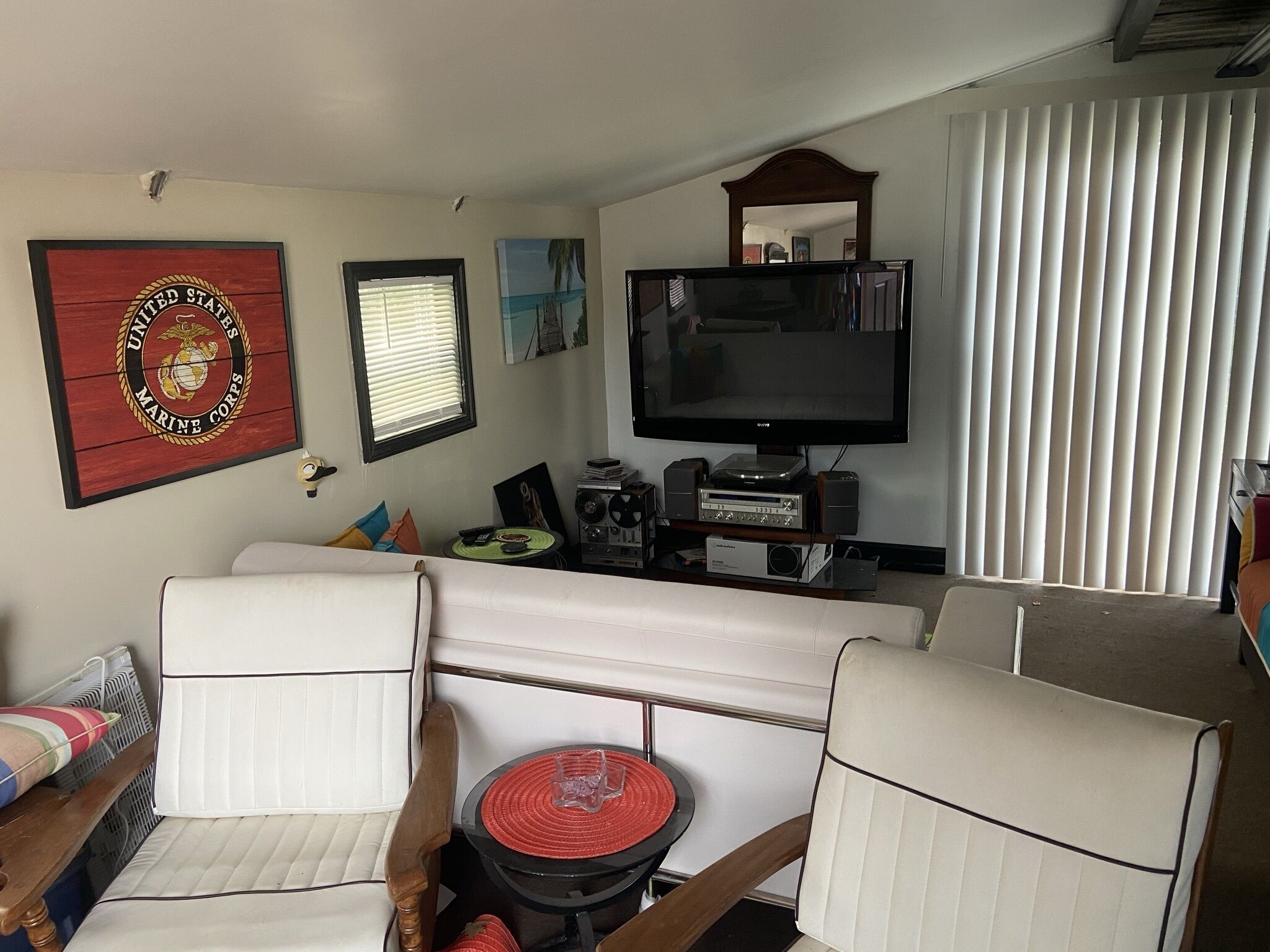 Fireplace, DVD player, video library, stereo