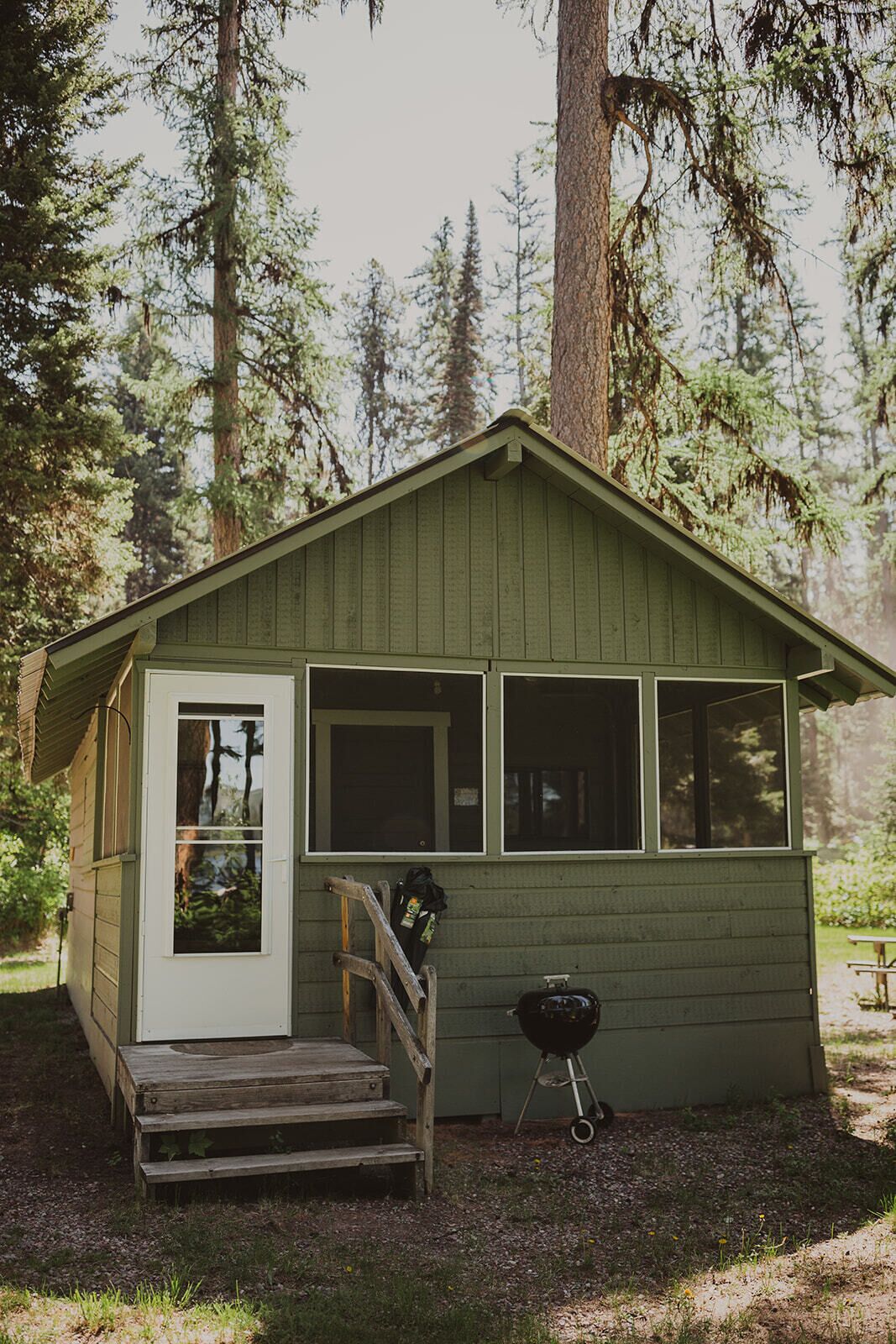 Thimbleberry is at Tamaracks Resort, with a screened-in porch facing the lake.