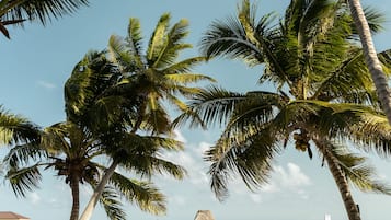 Am Strand, Liegestühle, Strandtücher