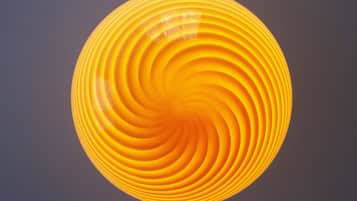 Een bol met concentrische ribbels.