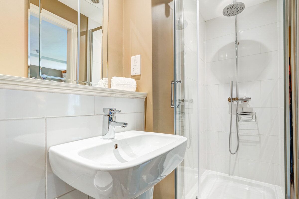 classic double or twin room | bathroom | shower, towels