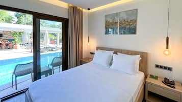 Ropa de cama de alta calidad y minibar
