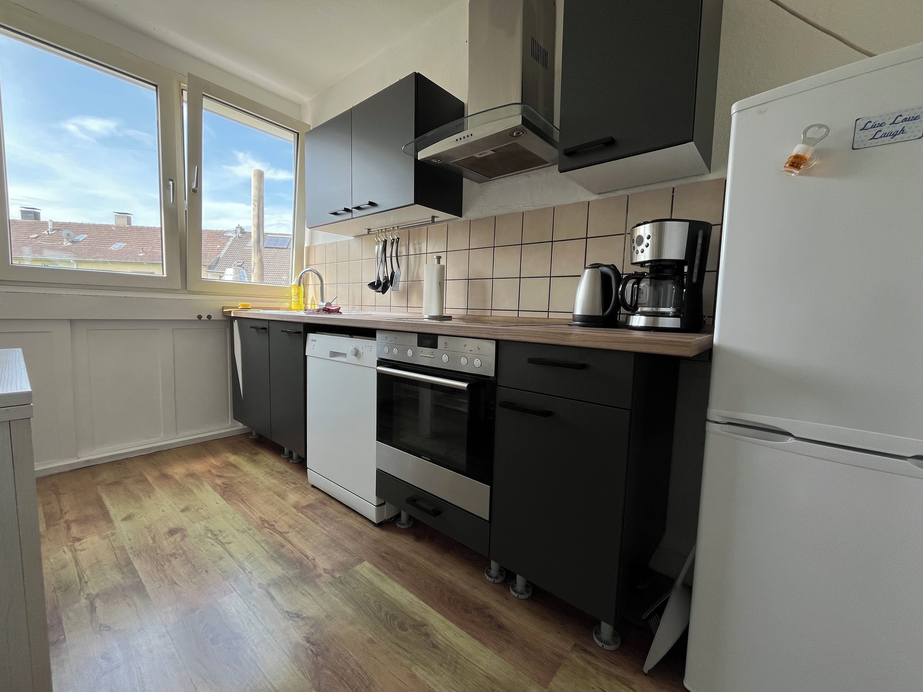 Fridge, oven, stovetop, dishwasher