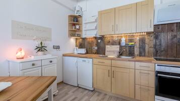 Fridge, oven, stovetop, dishwasher