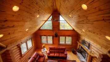 TV, fireplace, table football