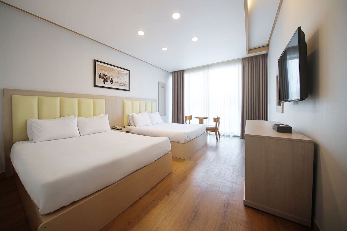 Hypo-allergenic bedding, desk, laptop workspace, soundproofing