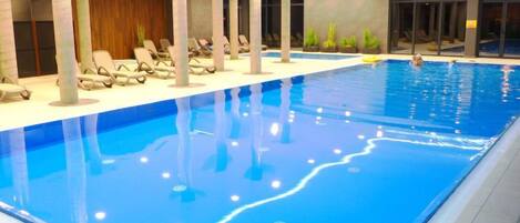 Indoor pool, a heated pool