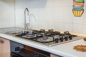 Fridge, oven, stovetop, toaster