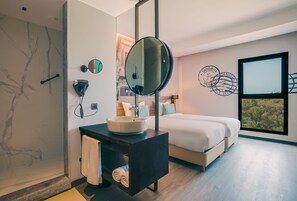Premium bedding, minibar, desk, laptop workspace