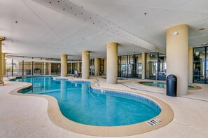 A heated pool - 🌴🌞Lazy River + Indoor/Outdoor Pools | Oceanfront | South Wind 1201 (Myrtle Beach)