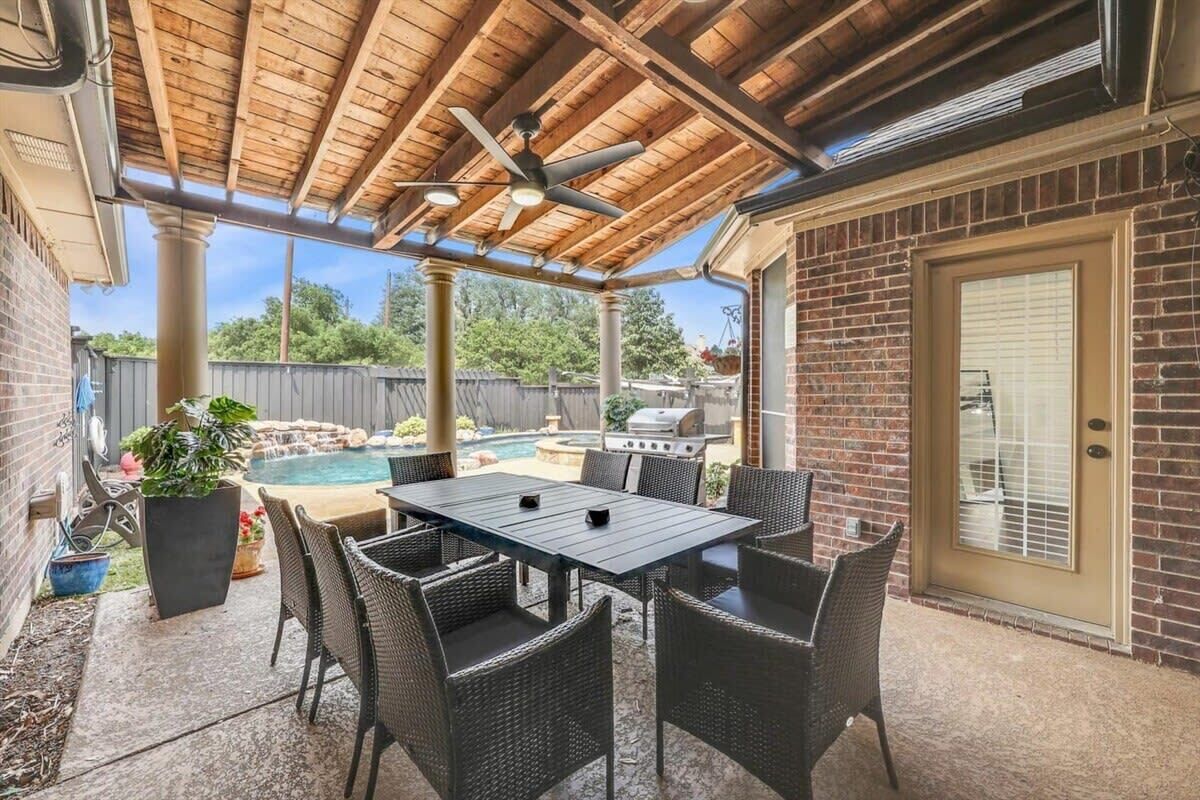 Enjoy the perks of warm, Texas weather! This is the epitome of indoor/outdoor living!