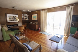 TV, books, music library, stereo