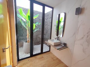 Shower, hair dryer