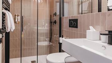 Dusche, Haartrockner, Bidet, HandtĂŒcher